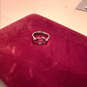 Tiffany & Co. Sterling Heart Outline Ring - Silver